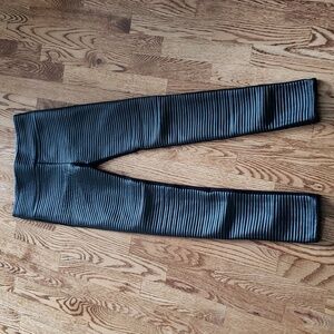 (S) Dutch Blonde Ribbed Faux Leather Skinny Fit Pants Moto Biker Goth Emo